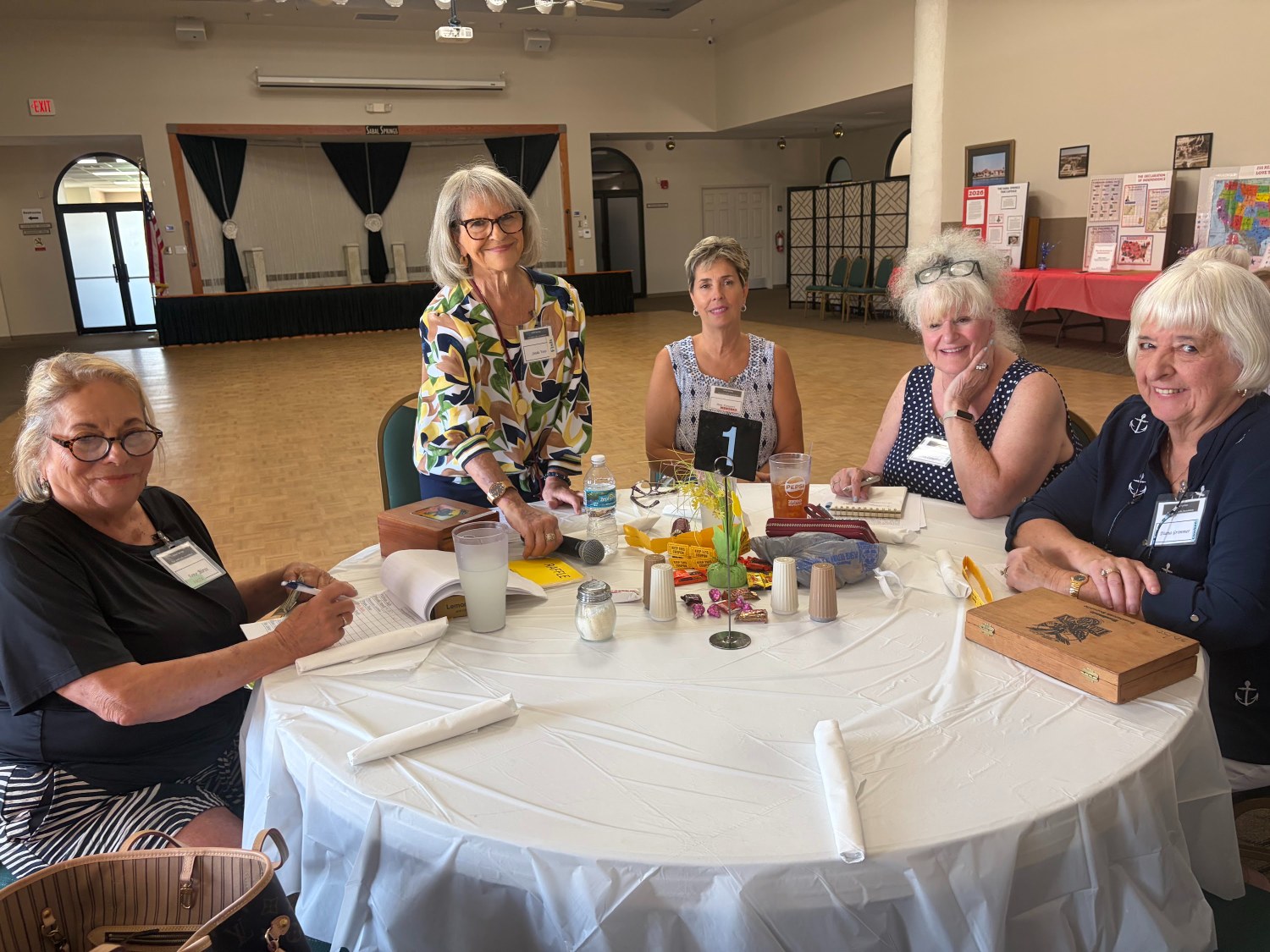 Arts & Crafts members at a table in the Event Room during the monthly luncheon
