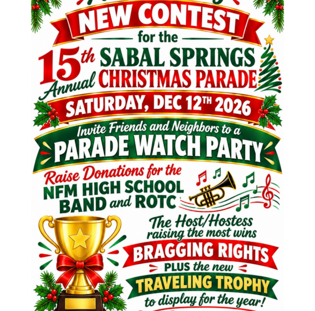 Flyer announcing the new Parade Watch Party contest and traveling trophy.