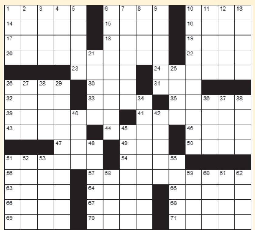 November crossword puzzle grid